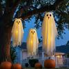 Glowing Ghost for Front Door 3 Pcs Lighted Dog Hanging Ornaments Spooky Halloween Outdoor Flying Decorations Gauze with LED Light Tree Porch