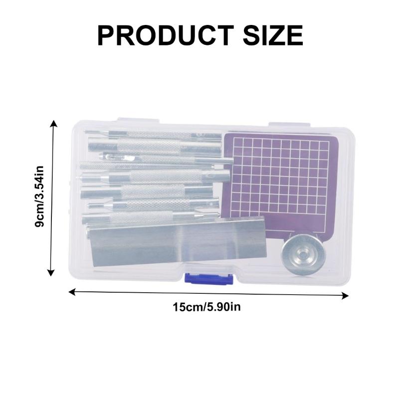 12Pcs Leather Hole Punching Set for Leather Watch Band, Belt, Hollow Hole Punching Cutter with Base and Punching Mat