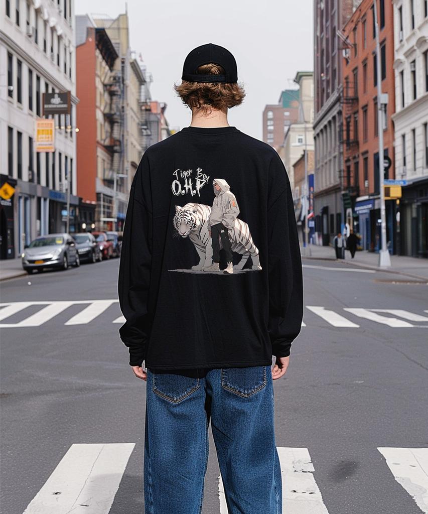 OHP Ohpxharmonia B Baekho And Boy Crew Neck Long Sleeve T-Shirt