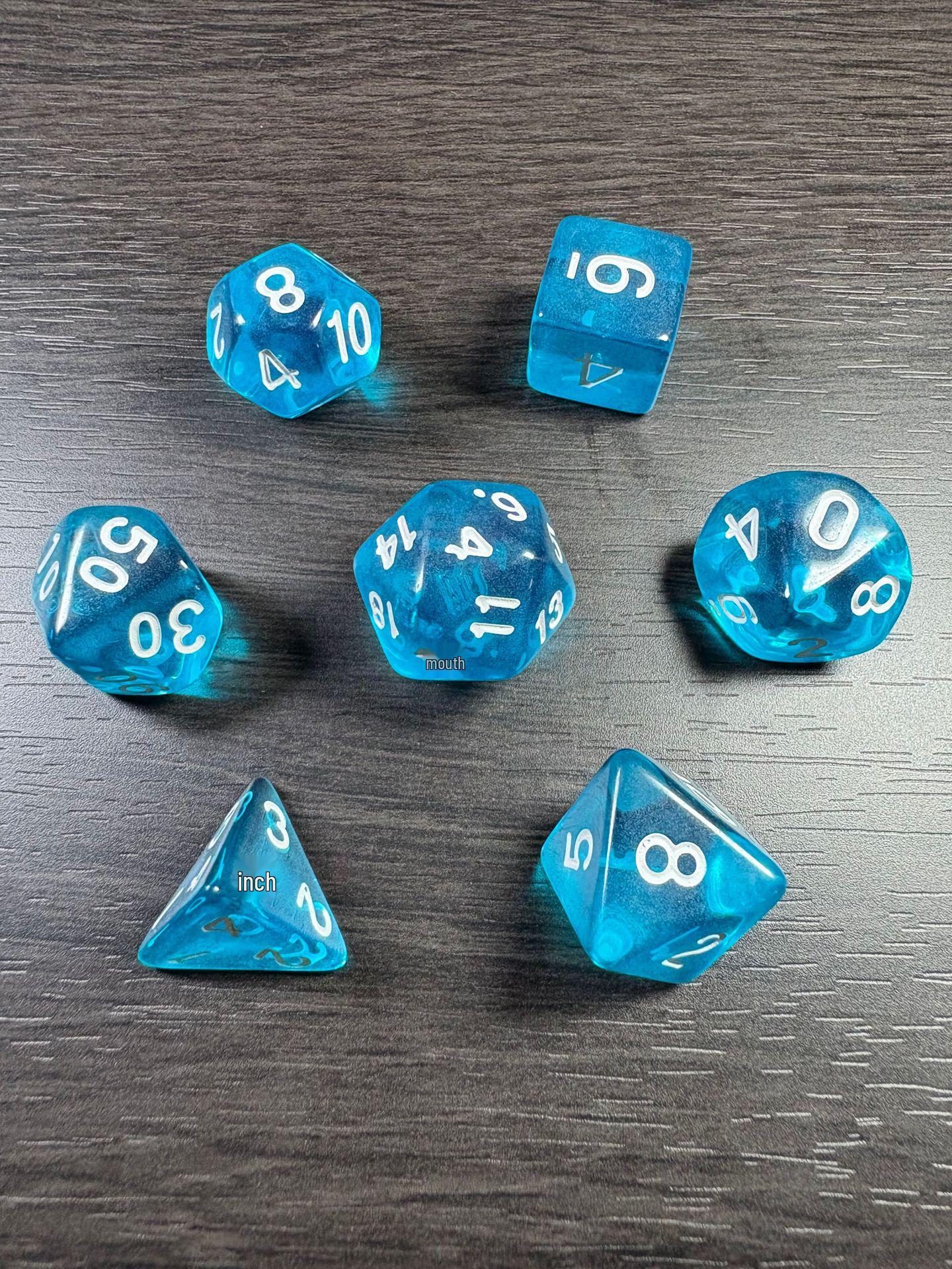 

D&D Transparent Multi-Color Marble Pattern Polyhedral Dice Set - 7 Pieces (D4, D6, D8, D10, D12, D20)