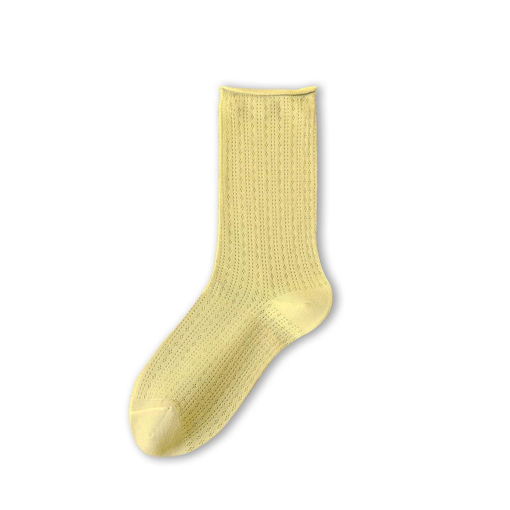 Women's Summer, Spring and Summer Cold Socks, Thin Mesh, Solid Color Long Socks, Breathable Pile Socks, Long Tube Postpartum Socks