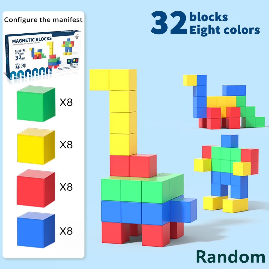 Magnetic Cubes Building Blocks Toys STEM Educational Construction Play Sensory Learning For Toddlers Kids Early Development
