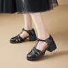Augustine Black Bag Head Sandals Women's 2025 New Summer Hollow Roman Shoes French High-heeled Beach Shoes Tide