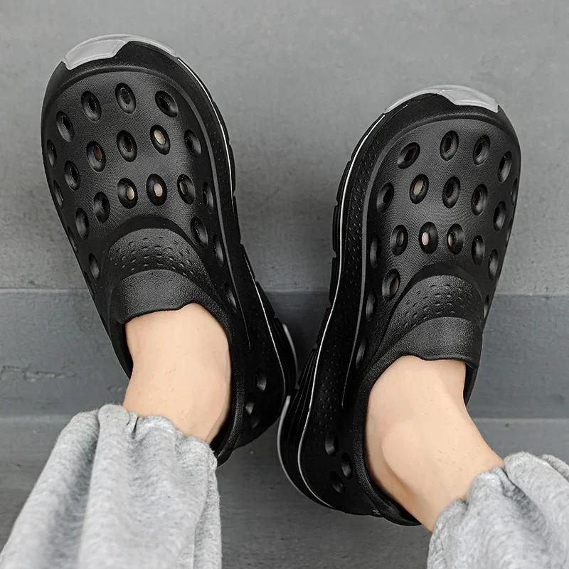 Slippers Fashionable Hole Shoes Summer Men's Popular Chameleon EVA Slippers Anti Slip Toe Capped Slippers