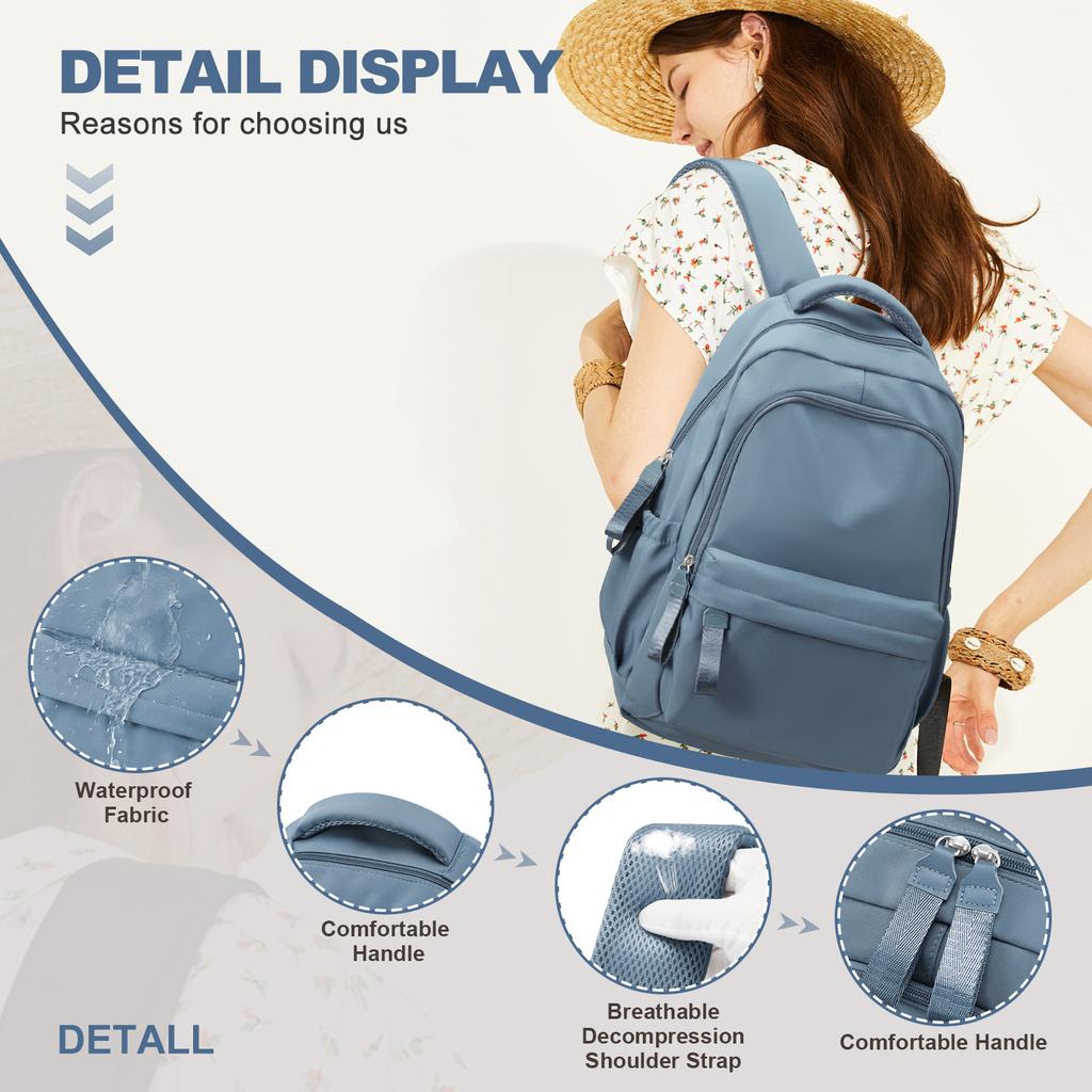 Large Capacity School Backpack, Lightweight City Daily Commuting Backpack for Men Women's Casual Backpack, Youth Laptop Backpack