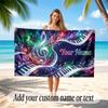 Music General Theme Beach Towel Personalized Custom Name & Text Soft Quick Dry Beach Towel for Swimming Travel
