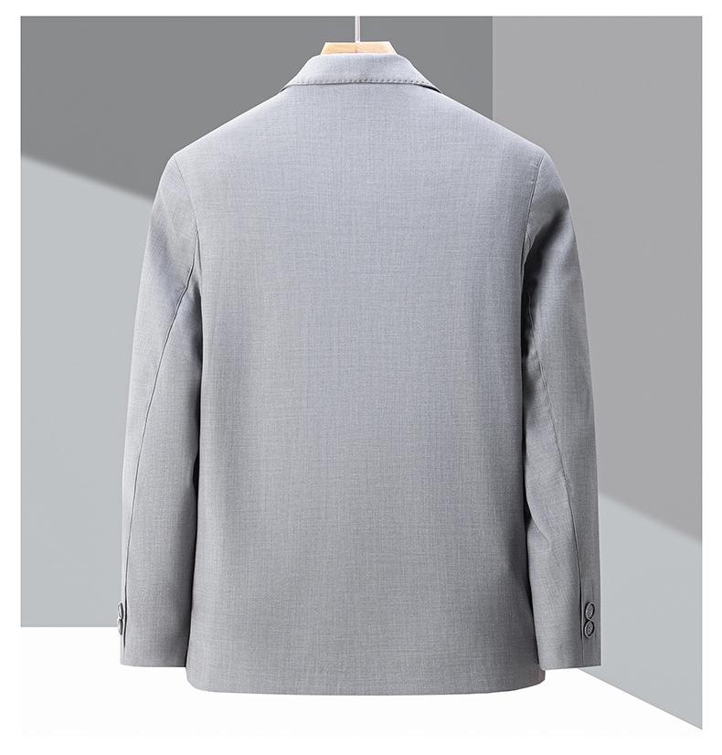 Men's Autumn Wool Button-up Jacket - Dad Style Lapel, Business Outerwear for Middle-aged & Elderly