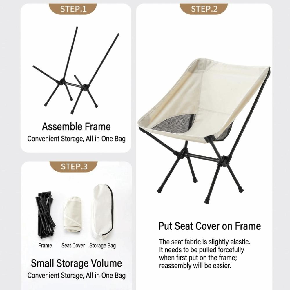 Portable Folding Camping Chair Sturdy Outdoor Fishing Stool Camping Leisure Chair Hiking Picnic