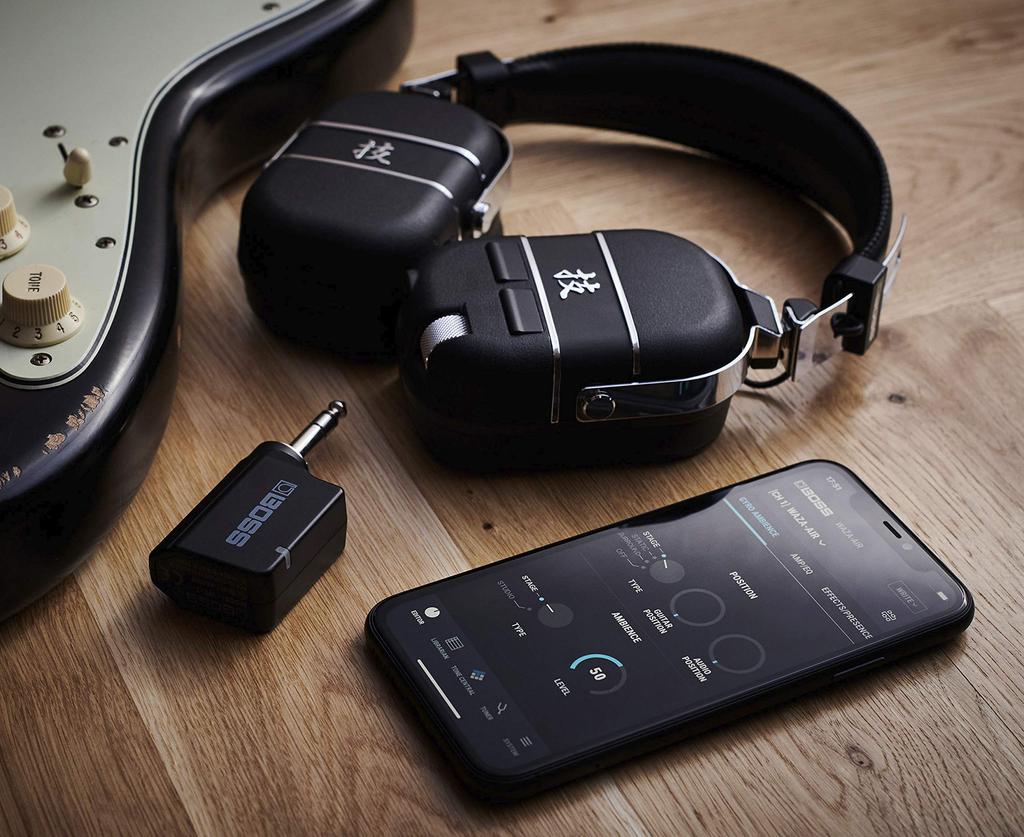BOSS Wireless Headphone Guitar Amplifier with Compact Design for Home and WAZA-AIR Bluetooth, Practice, Multi-Functionality
