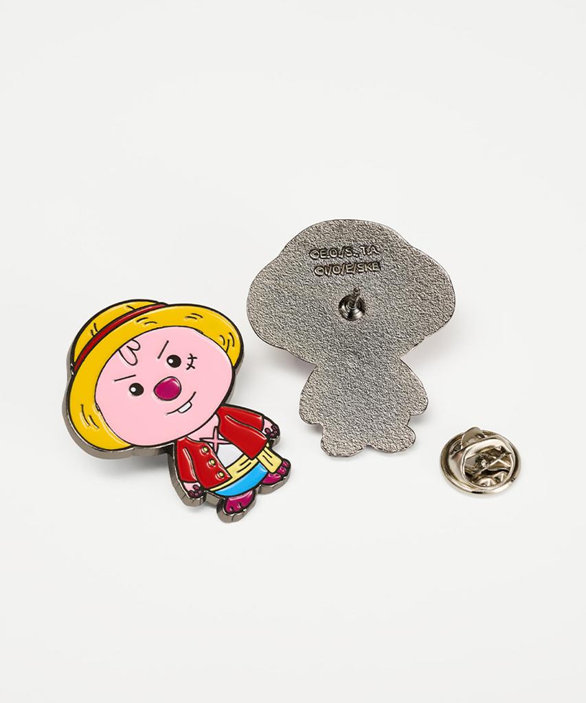 Zanmangloopy Zanman Luffy X One Piece Metal Pin Badge Set