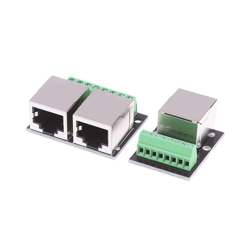 1Pc Rj45 Single/Double Female Adapter Board Rj45 Network Adapter Turns The 3.5-Pitch Terminal To The 8P Network Adapter