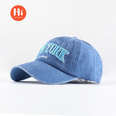 Neue gewaschene Baumwollkappe NEW YORK bestickte Baseballkappe Kappe Sonnenhut bestickter Baseball-Visier