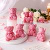 DIY Valentine's Day Rose Bear Silicone Mold Handmade Gift Scented Candle Gypsum Resin Mould Wedding Decor Candle Making Supplies