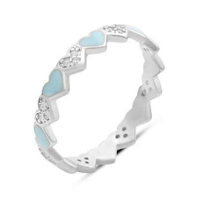 Silver Ring with Cubic Zirconia, Enamel, Product Weight 1.71 G (60002260)