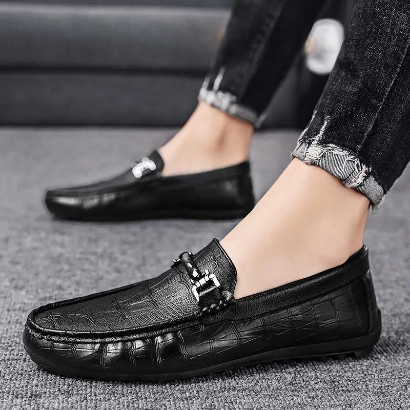 Fashion Male Casual Shoe Light Warm Slip-on Sale Pu Adults Comfortable Social In Promotion Men's Leather Shoes Low Price Shipping Free