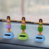 Solar Powered Hawaii Girl Dancing Toys Shaking Bobble Head Hawaii Swinging Animated Girl Doll Car Dashboard Decoration