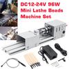 DC 12-24V Lathe Standard Set with Carving Cutter Wood Lathe Mini Woodwork DIY Lathe Beads Machine