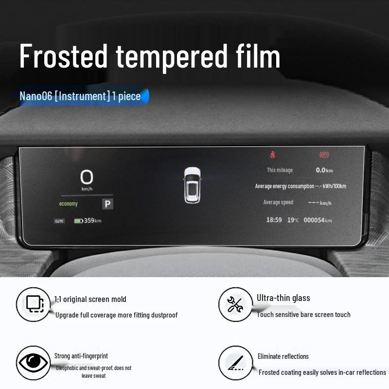 Tempered Glass Protector for Dongfeng Nano 06 Instrument and Navigation Screens