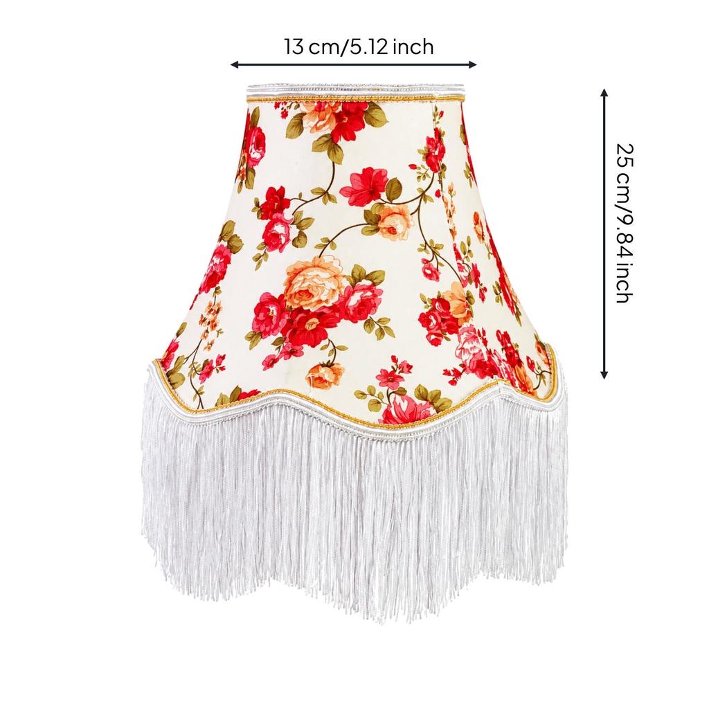 Blumen-Textil-Lampenschirm Elegant Verjüngt Mehrstufig Vintage-Inspiriert