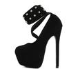 Women High Heel Fashion Metal Rivets Ankle Strap Platform Pumps Sandals Women Wedding Party Sexy Platform Stripper Design Shoes