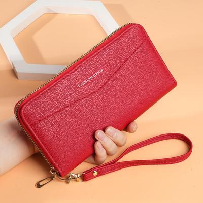 Women's Retro Zipper Clutch: Large Capacity Wallet & Wristlet for Coins and Phone