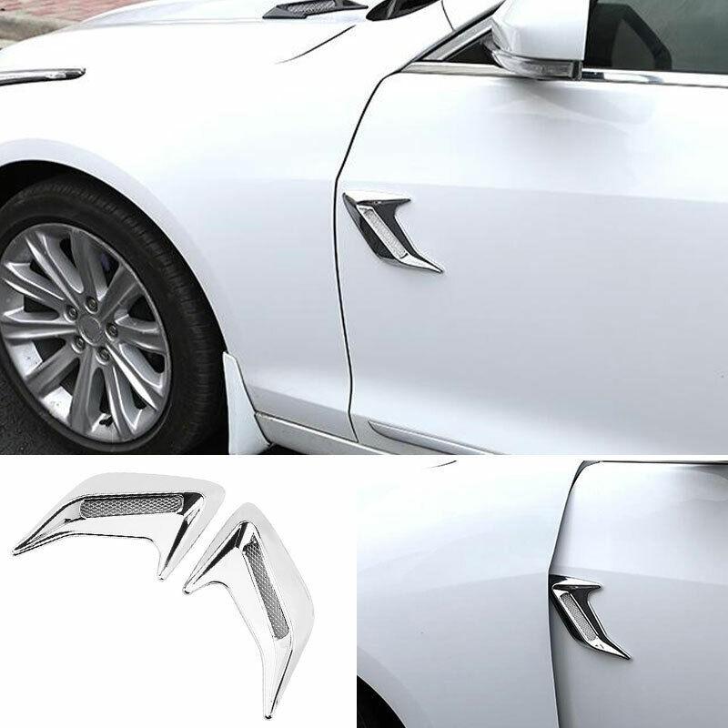 Fit For Cadillac XTS 2013-2019 Chrome Front Side Door Vent Fender Cover Trim 2pc