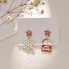 High-End Asymmetrical Rhinestone Christmas Cartoon Earrings for Women