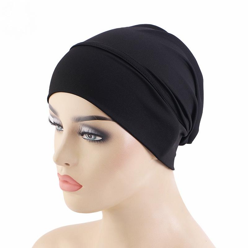 Middle Eastern Stretch Headscarf Cap, Solid Color Undercap & Hair Wrap, Breathable Design for Daily Use