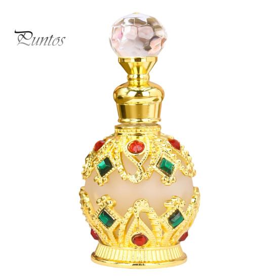 Kompakte Parfümflasche 15ML Vintage Luxus Nachfüllbare Flasche, Ätherisches Öl & Duft Glasspender Dubai Arabischer Stil Leerer Behälter für Reisen