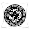 Viking Runes Compass Cushion Cover Peach Skin Norse Mythology Throw Pillowcase Black Celtic Knot Sofa Living Room Home Decor