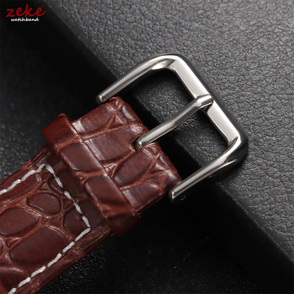 Crocodile Pattern Design Leather Watch Strap 16mm 18mm 19mm 20mm 21mm 22mm Universal Watchbands Casual Business Wristwatch Band