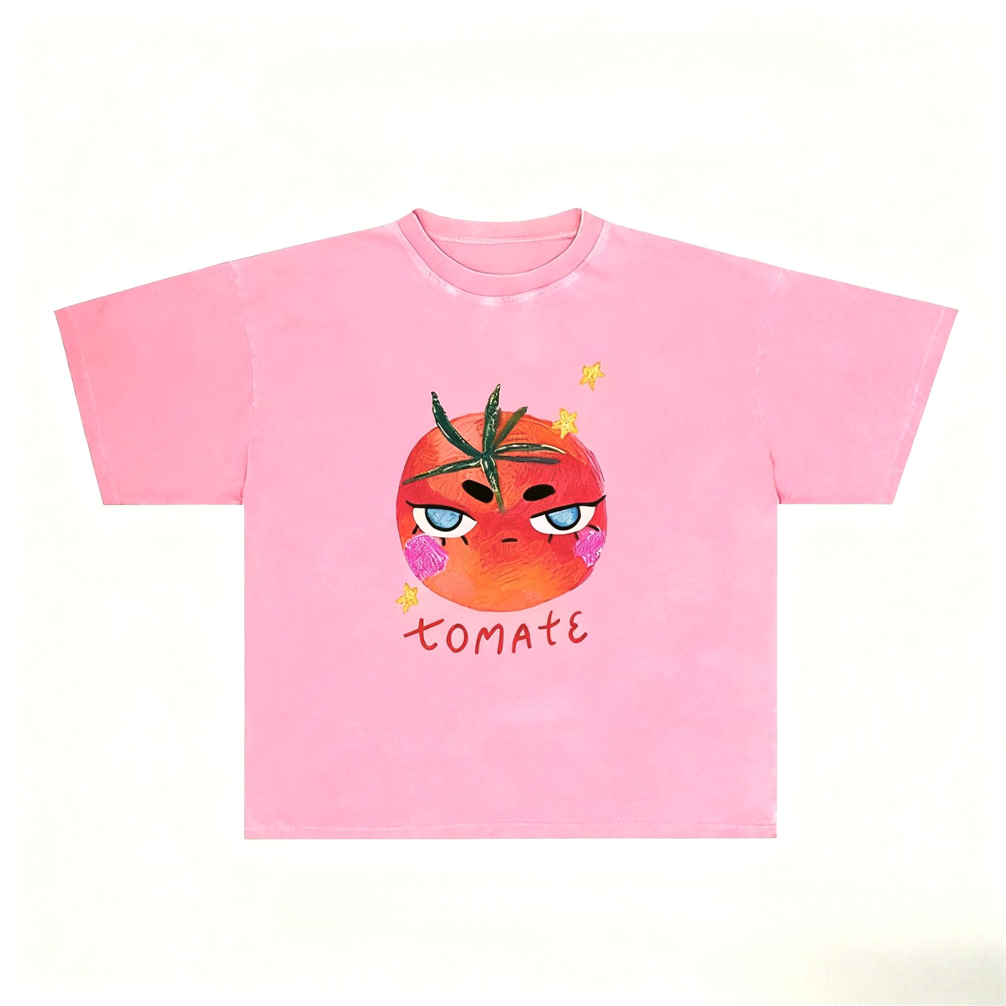 

Tomato Graphic Print Autumn Pure Cotton Unisex T-shirt Short Sleeve Street Fashion Trend Clothing Street Style Winter Innerwear 4XL