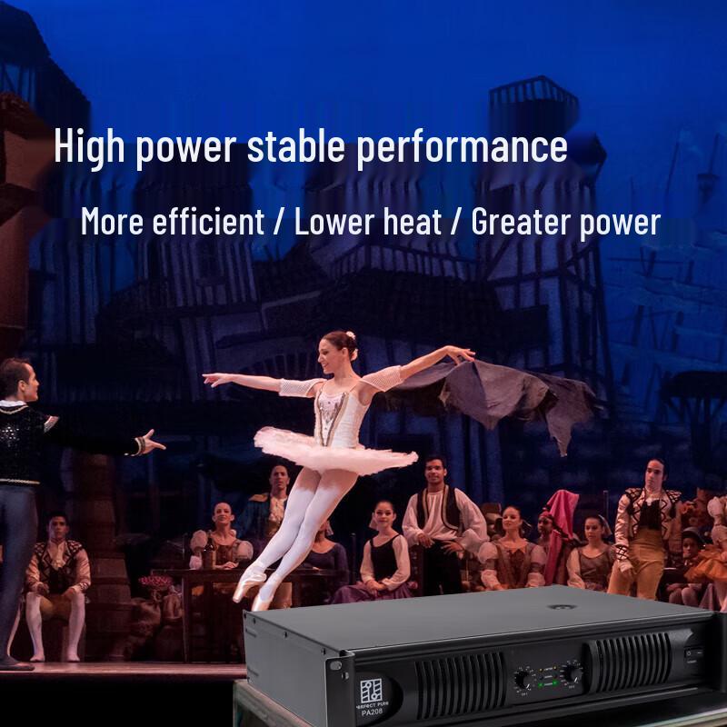 Perfect Pure PA208 Professional Dual-Channel Power Amplifier CN Plug (adapter Included)