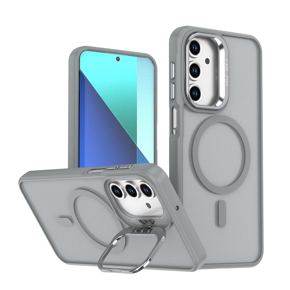 KEYSION Lens Stand Magnetic Phone Case for MagSafe for Samsung Galaxy A55 5G A35 A25 A15 A05S Matte Translucent Shockproof Cover