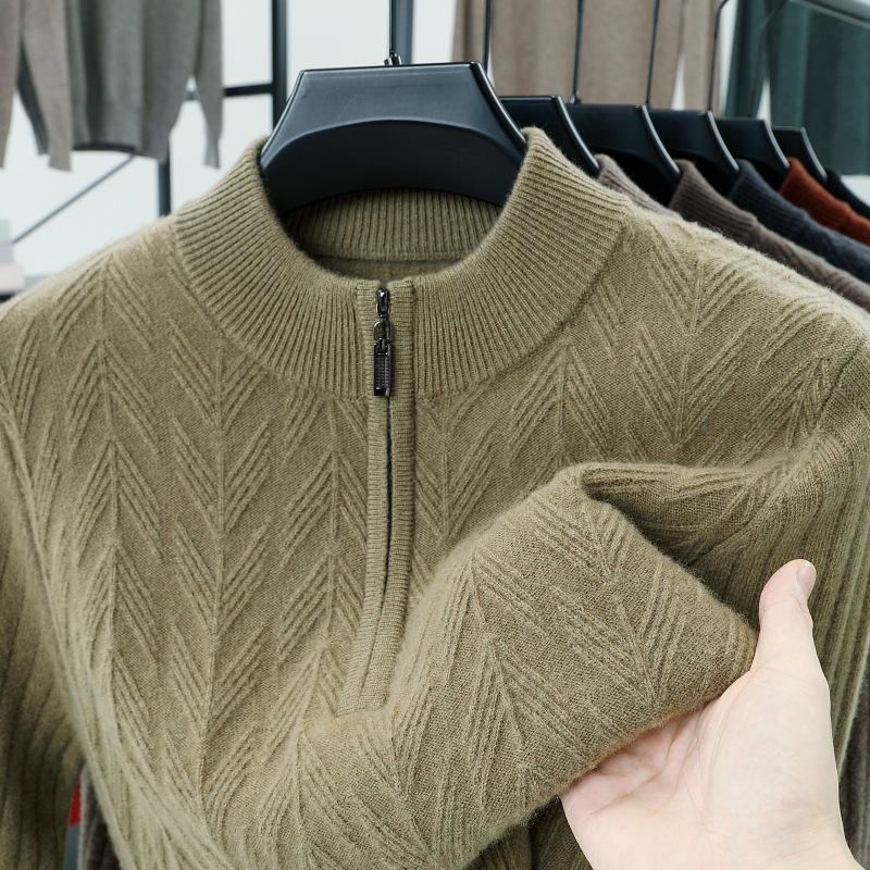 

100% Wool Men s Winter Sweater 2025: Versatile, Casual, Comfortable, Warm Base Layer Knitwear M