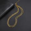 Stainless Steel Three Layers Chain Necklace For Women Heart Lock Pendant Clavicle Necklaces Hip Hop Jewelry Gift