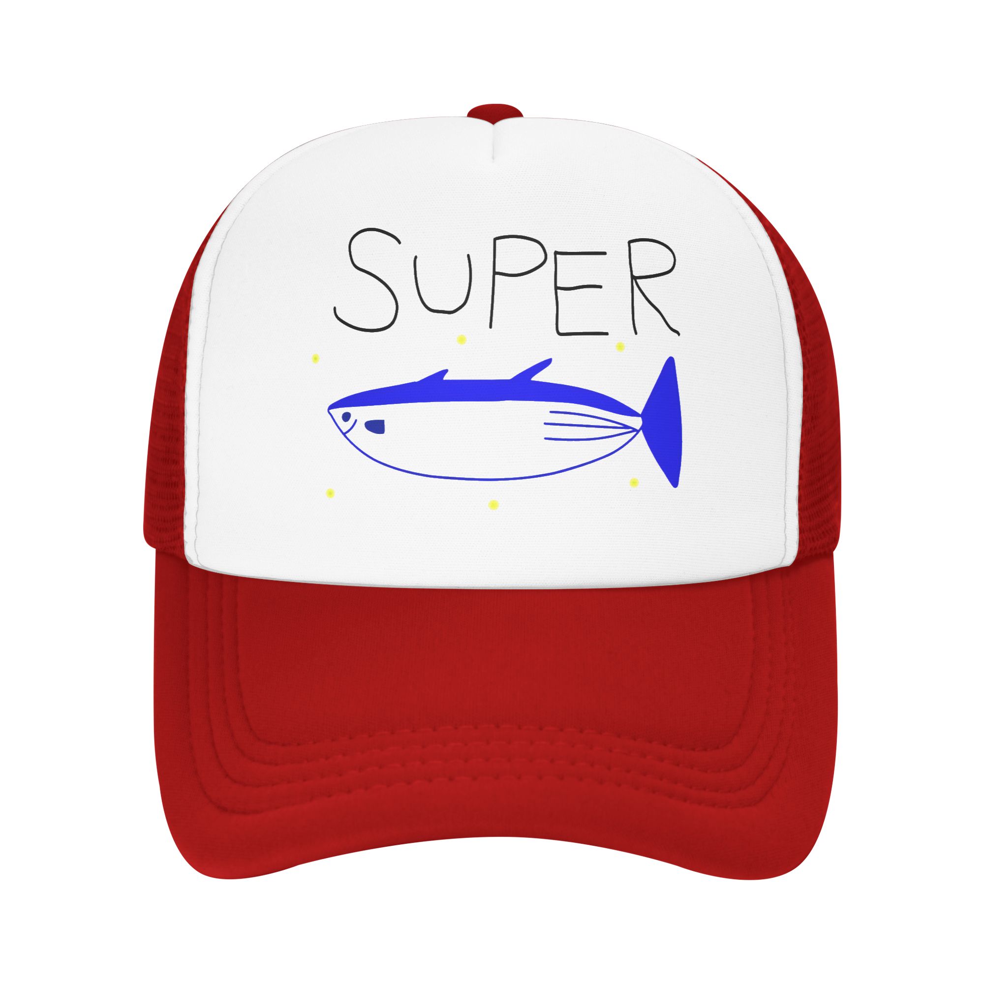 Super Tuna Funny Tuna Fish Merch Mesh Foam Trucker Hat Summer Outdoor Meshback Snapback Cap Stylish Adjustbale One Size