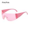 1pc Women Men Punk Y2K Sunglasses Trendy Rimless Star One Piece Goggles Oversized Wrap Around Shades 2000's Eyewear UV400