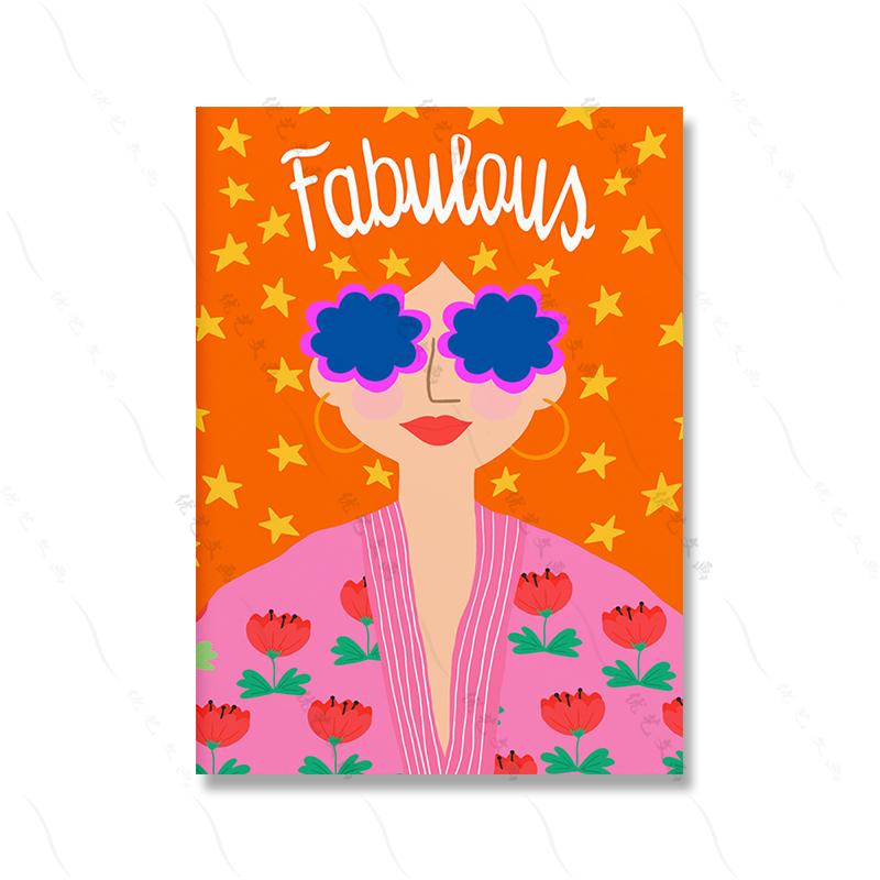 Colorful Boho Living Room Home Decor Positive Kind Girl Quote Poster Picture Wall Art Print Abstract Pink Flower Canvas Painting