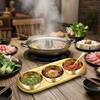 Multifunctional Korean Style Barbecue Sauce Dish Gold Rustproof Dipping Plate 304 Stainless Steel Kimchi Plate Dinning Table