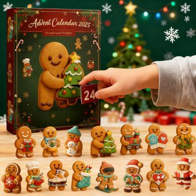 Gingerbread Cookies Advent Calendar 2025 24 Days Christmas Countdown with Mini Ornaments Set Holiday Gift for Kids And Family