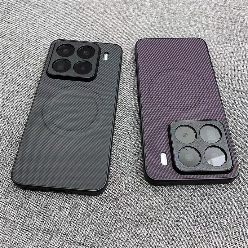 Magnetisk deksel til Xiaomi 15 Xiaomi 14T Pro Mi 15 T 5G MagSafe Luksus Stripe Silikon Lær Telefon Bakdeksel Beskyttelsesskall