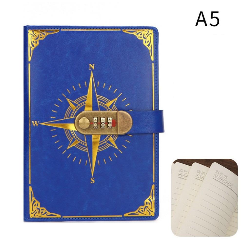 Diary Password Lock Notebook A5 Vintage Codebook Creative Retro Notebook  Student