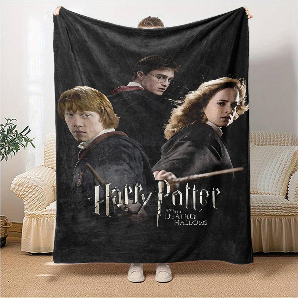 1pc Harry Potter Deathly Hallows Flannel Blanket Soft Warm Throw for Home, Office, Travel, All-Season Cozy Bedding GiftL1250