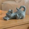 Decorative Resin Figurine for Coffee Shop Stretching Kitten Figurine, Cat Statue, Cute Animal Ornament, Sculpture Office Compact Desktop Decoration