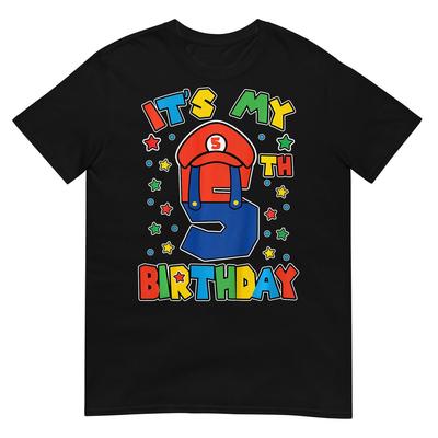 Kids 5th Birthday Super Gamer Gaming Theme Birthday Party Boys T-Shirt