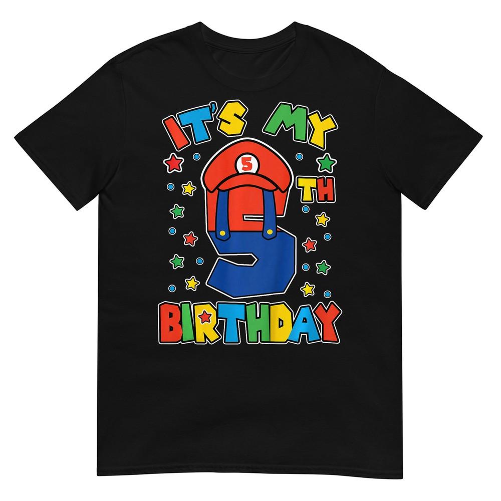 

Kids 5th Birthday Super Gamer Gaming Theme Birthday Party Boys T-Shirt 4XL