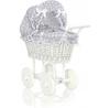 Sweet Baby Wicker Doll Stroller High with Bedding Set