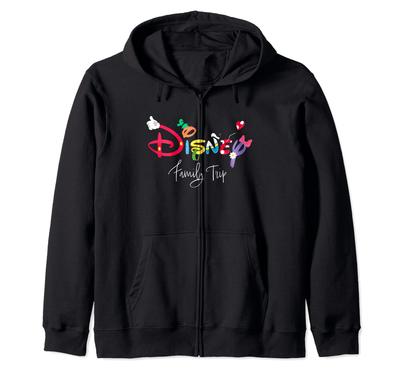 Disney Mickey Friends Character Letters Disney Family Trip Zip Hoodie &
