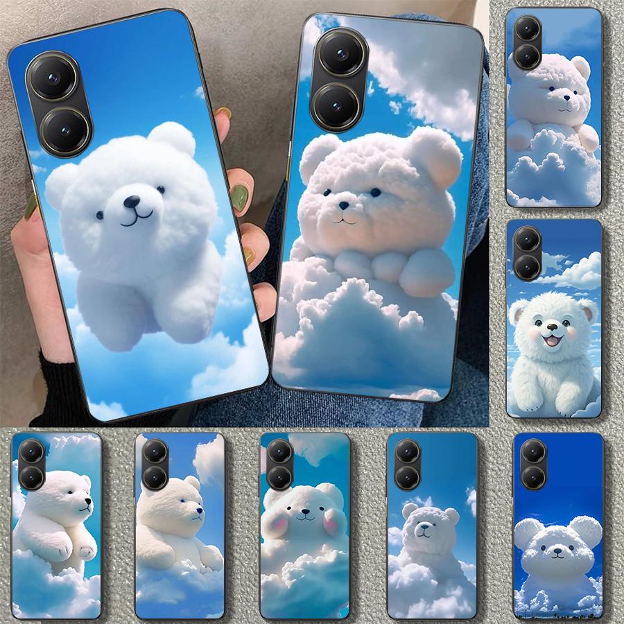 Sunny Clouds Teddy Bear Phone Case Cover for Xiaomi Poco X6 X5 X7 Pro F7 Ultra Redmi 15C 15 13C 13 12C 12 10C 10 10A 9C 9A 9T 9